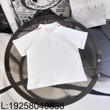 [AC아동복] 구찌 옷깃 레드 모노그램 자수 폴로 반팔티 카라티 화이트