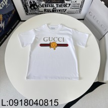 [AC아동복] 구찌 모노그램 옐로우 동그라미 만화 프린트 반팔티 화이트