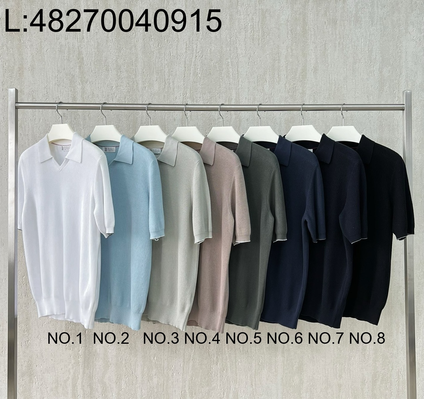 [LC공장] 브루넬로쿠치넬리 코튼 순색 폴로 반팔티 카라티 8컬러