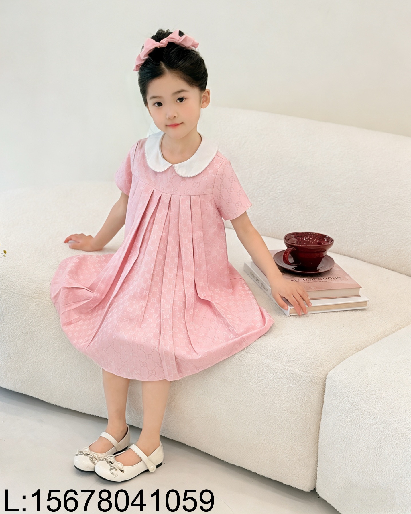 [AC아동복] 구찌 GG로고 올 오버 원피스 핑크