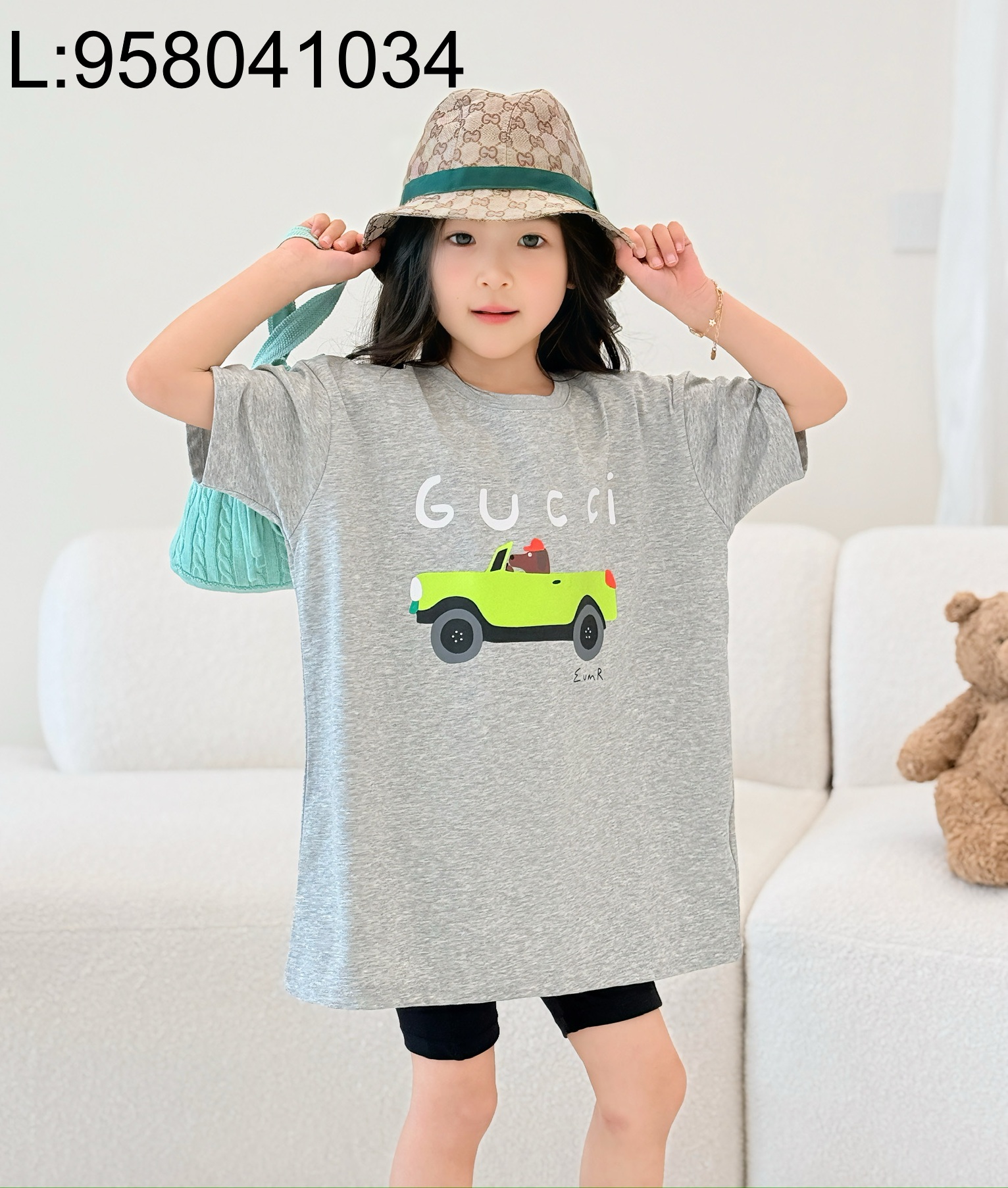 [AC아동복] 구찌 모노그램 카 반팔티 그레이