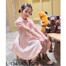 [AC아동복] 버버리 승마 자수 카라 원피스 핑크