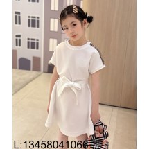 [AC아동복] 버버리 자수 벨트 리본  원피스 화이트