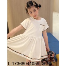 [AC아동복] 버버리 체크 이음 포켓 원피스 화이트