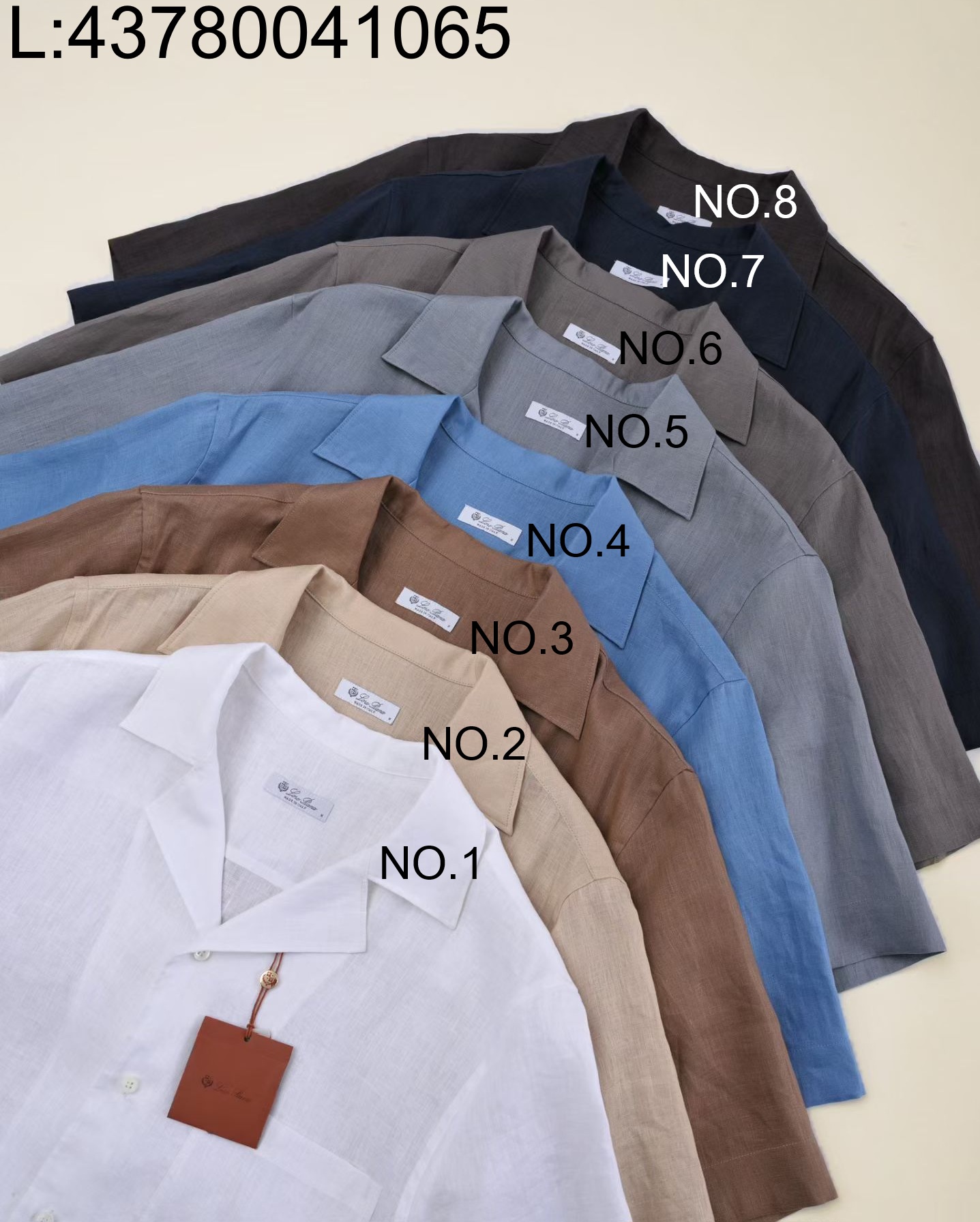 [LC공장] 로로피아나 베이직 아마 순색 포켓 반팔 셔츠 8컬러