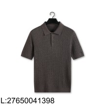 [YD공장] 로로피아나 자카드 니트 반팔 폴로 카라티 반팔티 다크 브라운