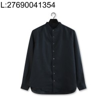 [YD공장] 로로피아나 엘리아 아마 노칼라 긴팔 셔츠 블랙