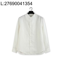 [YD공장] 로로피아나 엘리아 아마 노칼라 긴팔 셔츠 화이트