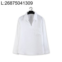 [YD공장] 제냐 오아시 리노 아마 브이넥 카라 긴팔티 화이트