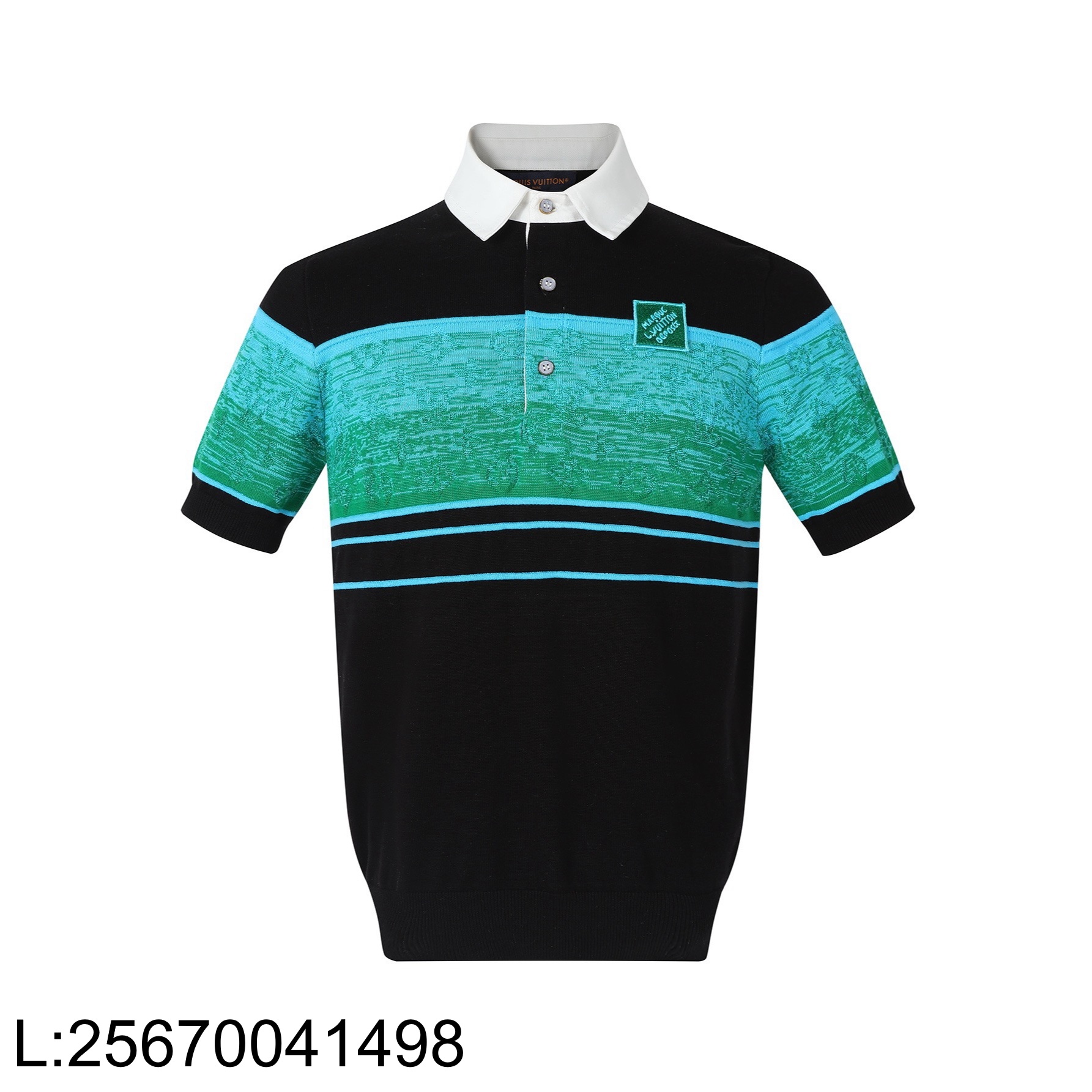 [잔디집2] 루이비통 이리데슨트 자카드 쇼트 슬리브드 폴로 반팔티 카라티 1AGTM2