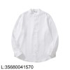 [흰] 로로피아나 엘리아 베이직 순색 아마 노칼라 긴팔 셔츠 화이트