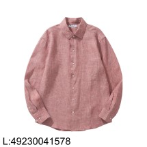 [흰] 로로피아나 André 아마 긴팔 셔츠 레드