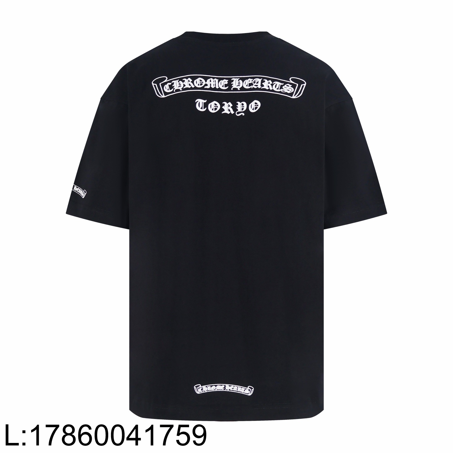 [잔디집2] 크롬하츠 스크롤 로고 티셔츠 블랙 반팔티 - 도쿄 한정