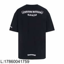 [잔디집2] 크롬하츠 스크롤 로고 티셔츠 블랙 반팔티 - 도쿄 한정