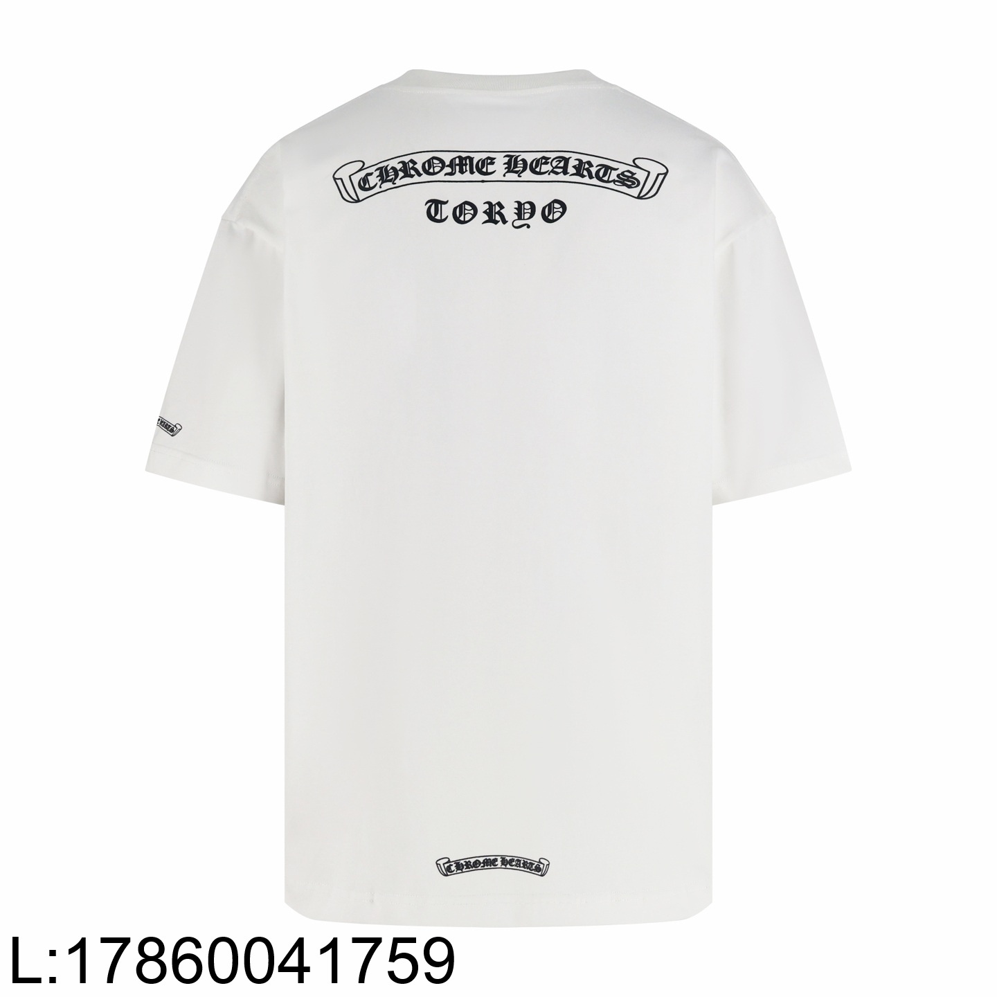 [잔디집2] 크롬하츠 스크롤 로고 티셔츠 화이트 반팔티 - 도쿄 한정