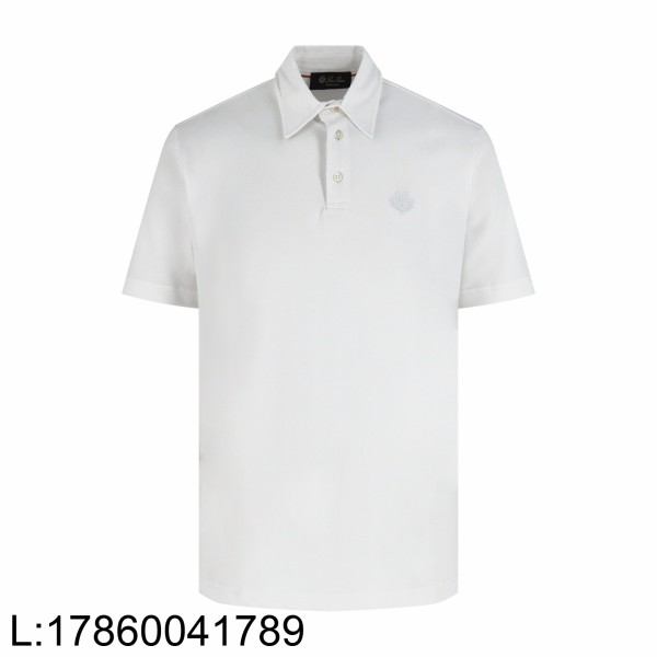 [잔디집2] 로로피아나 로고 자수 순색 반팔 폴로 카라티 반팔티 화이트