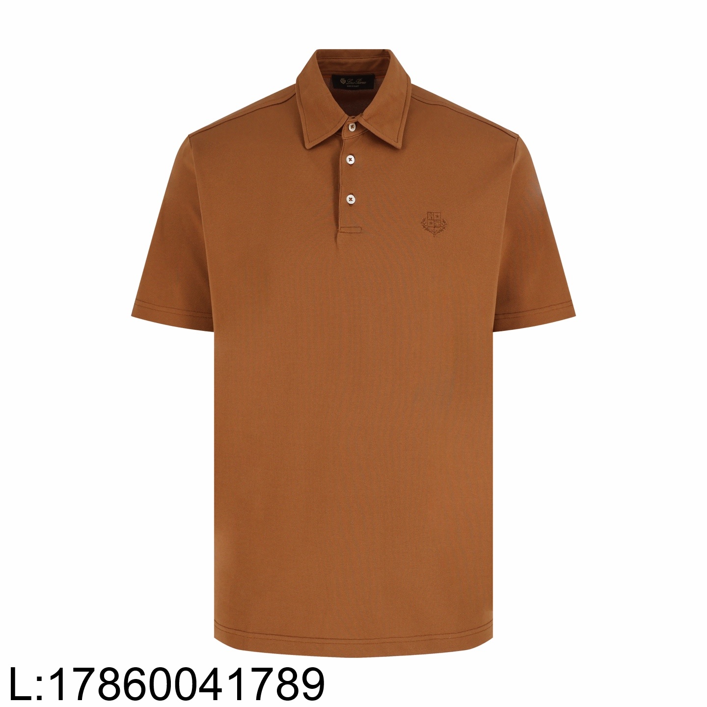 [잔디집2] 로로피아나 로고 자수 순색 반팔 폴로 카라티 반팔티 브라운