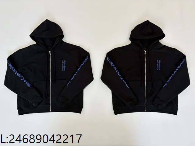 [사탄 셀러] 크롱하츠 버티컬 로고 헤비웨이트 집업 블루 스크립트 후드 블랙 후드집업 웨이디안 주소