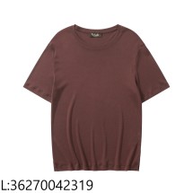 [흰] 로로피아나 Mazzorbo 혼방 순색 반팔티 브라운