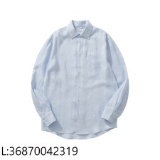 [흰] 로로피아나 순색 앙드레 아마 긴팔 셔츠 라이트 블루