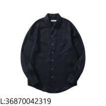 [흰] 로로피아나 순색 앙드레 아마 긴팔 셔츠 네이비 블랙