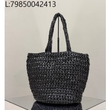 [켄달공장] 더 로우 라피아 토트 숄더백 블랙 42*23*19cm