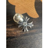 Chrome Hearts (추정) 925실버 모아산 다이아몬드 크로스 플라워 이어링