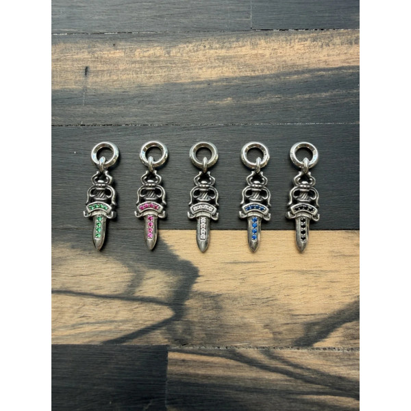 Chrome Hearts 크롬하츠 실버 모이사나이트 소드 펜던트